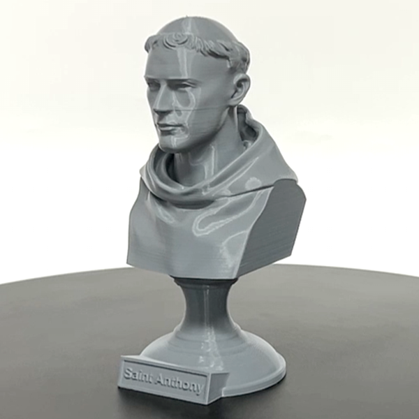 Saint Anthony of Padua, Beloved Franciscan Saint and Patron of Lost Things, Sculpture Bust on Pedestal