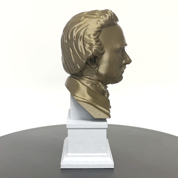 Edgar Allan Poe, Famous American Writer and Literary Critic, Sculpture Bust on Box Plinth
