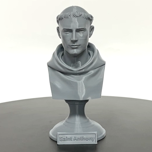 Saint Anthony of Padua, Beloved Franciscan Saint and Patron of Lost Things, Sculpture Bust on Pedestal