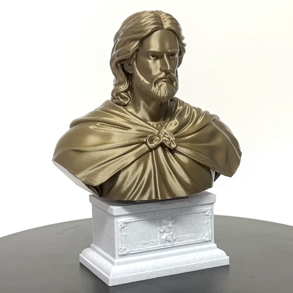 Saint Christopher, Patron Saint of Travelers and Wayfarers, Sculpture Bust on Box Plinth