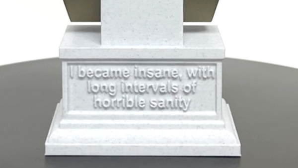 Edgar Allan Poe, Famous American Writer and Literary Critic, Sculpture Bust on Box Plinth