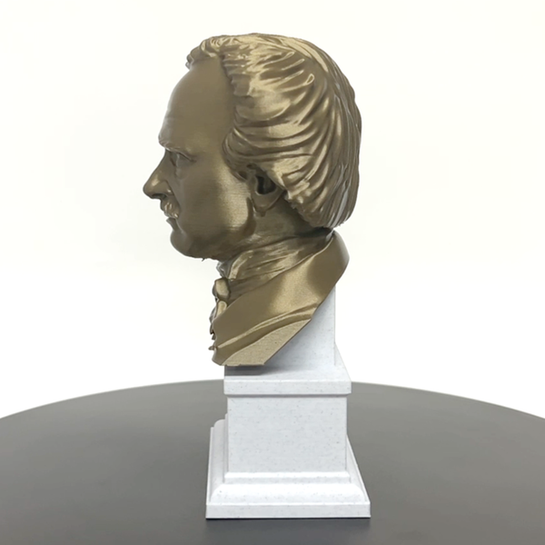 Edgar Allan Poe, Famous American Writer and Literary Critic, Sculpture Bust on Box Plinth