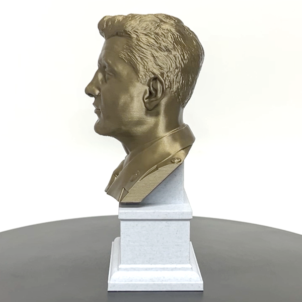 John Basilone Legendary US Marine Corps Medal of Honor Winner Sculpture Bust on Box Plinth
