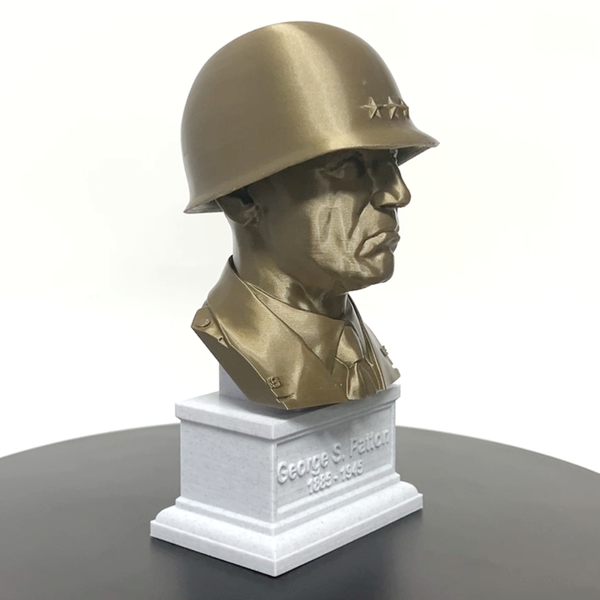 George S Patton Legendary US Army General Sculpture Bust on Box Plinth