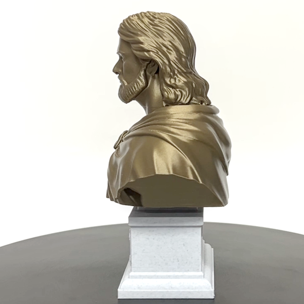 Saint Christopher, Patron Saint of Travelers and Wayfarers, Sculpture Bust on Box Plinth