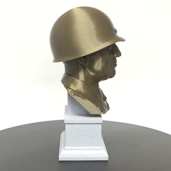 George S Patton Legendary US Army General Sculpture Bust on Box Plinth