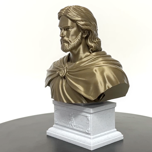 Saint Christopher, Patron Saint of Travelers and Wayfarers, Sculpture Bust on Box Plinth