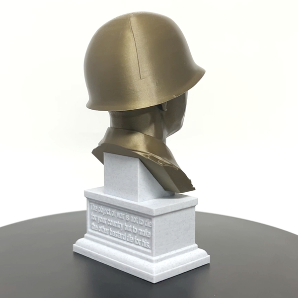 George S Patton Legendary US Army General Sculpture Bust on Box Plinth