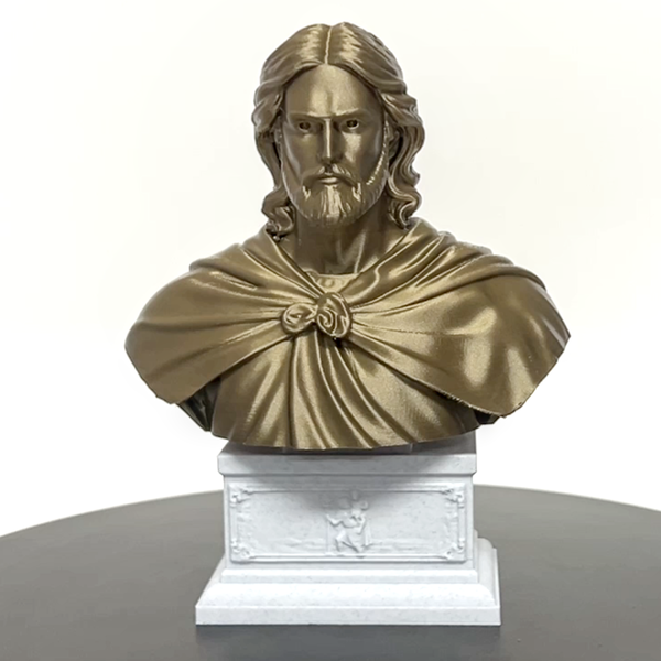 Saint Christopher, Patron Saint of Travelers and Wayfarers, Sculpture Bust on Box Plinth