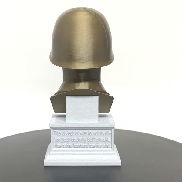 George S Patton Legendary US Army General Sculpture Bust on Box Plinth