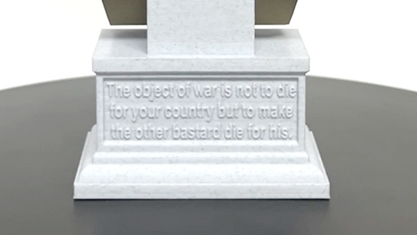 George S Patton Legendary US Army General Sculpture Bust on Box Plinth