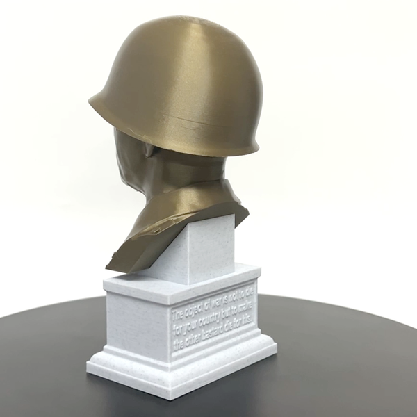 George S Patton Legendary US Army General Sculpture Bust on Box Plinth
