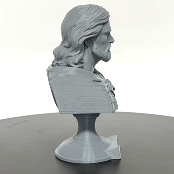 Saint Christopher, Patron Saint of Travelers and Protection, Sculpture Bust on Pedestal