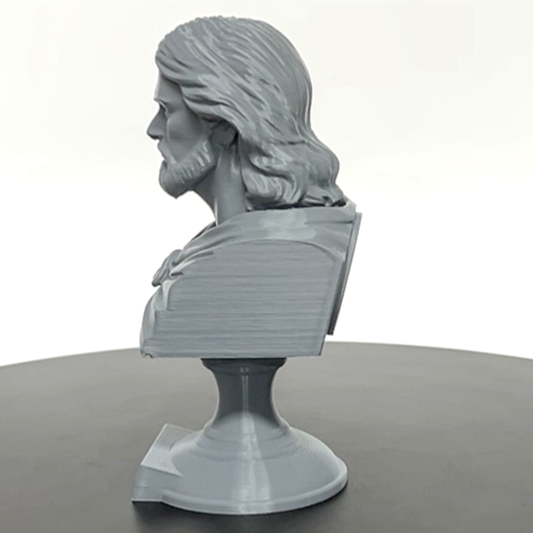 Saint Christopher, Patron Saint of Travelers and Protection, Sculpture Bust on Pedestal