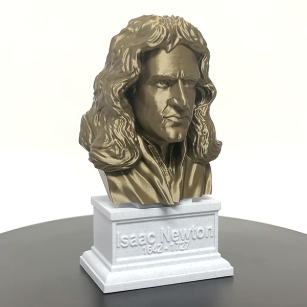 Isaac Newton Famous English Mathematician, Physicist and Astronomer Sculpture Bust on Box Plinth