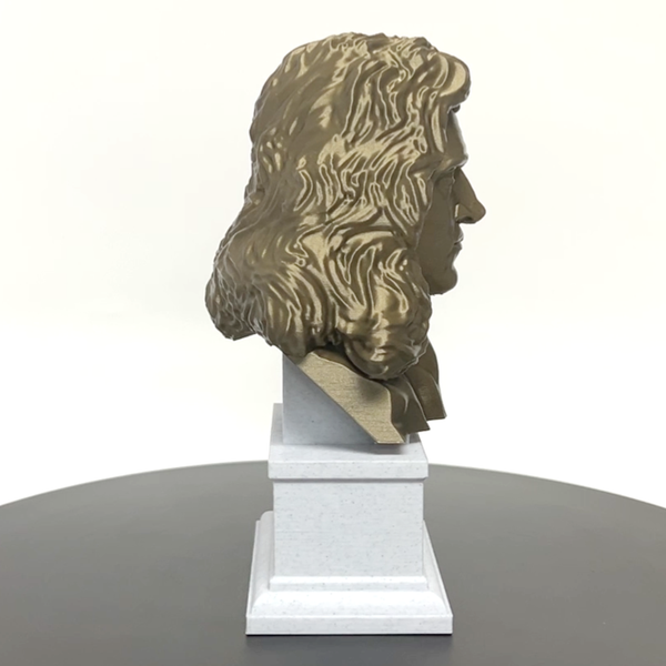 Isaac Newton Famous English Mathematician, Physicist and Astronomer Sculpture Bust on Box Plinth