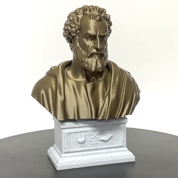 Saint Peter, Patron Saint of Fishermen and the Papacy, Sculpture Bust on Box Plinth