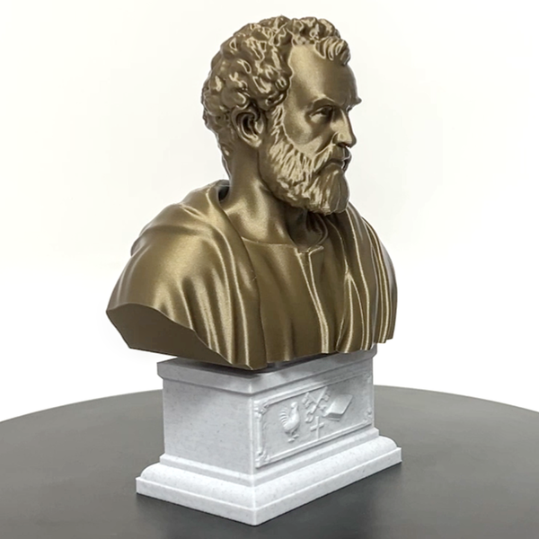 Saint Peter, Patron Saint of Fishermen and the Papacy, Sculpture Bust on Box Plinth