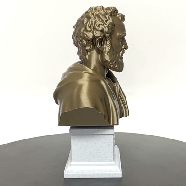 Saint Peter, Patron Saint of Fishermen and the Papacy, Sculpture Bust on Box Plinth