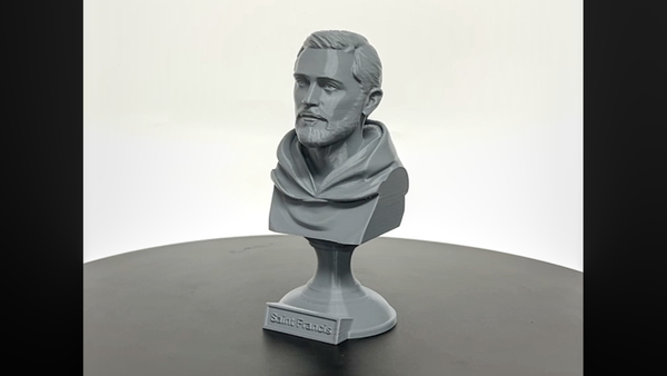 Saint Francis of Assisi, Patron Saint of Animals, Ecology, and Italy Classical Sculpture on Pedestal
