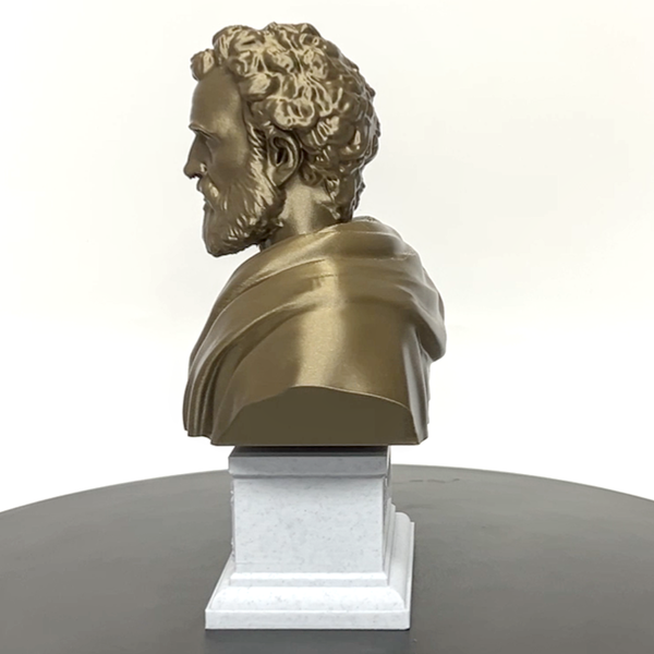 Saint Peter, Patron Saint of Fishermen and the Papacy, Sculpture Bust on Box Plinth