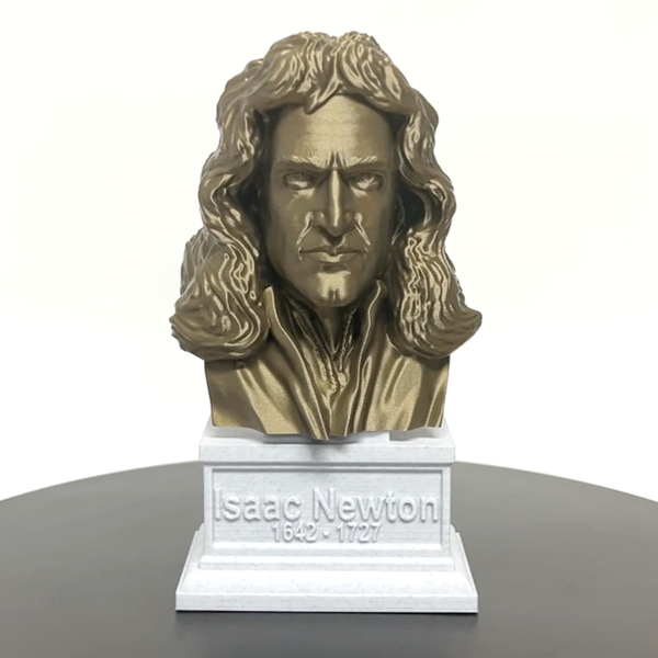 Isaac Newton Famous English Mathematician, Physicist and Astronomer Sculpture Bust on Box Plinth