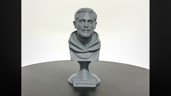 Saint Francis of Assisi, Patron Saint of Animals, Ecology, and Italy Classical Sculpture on Pedestal