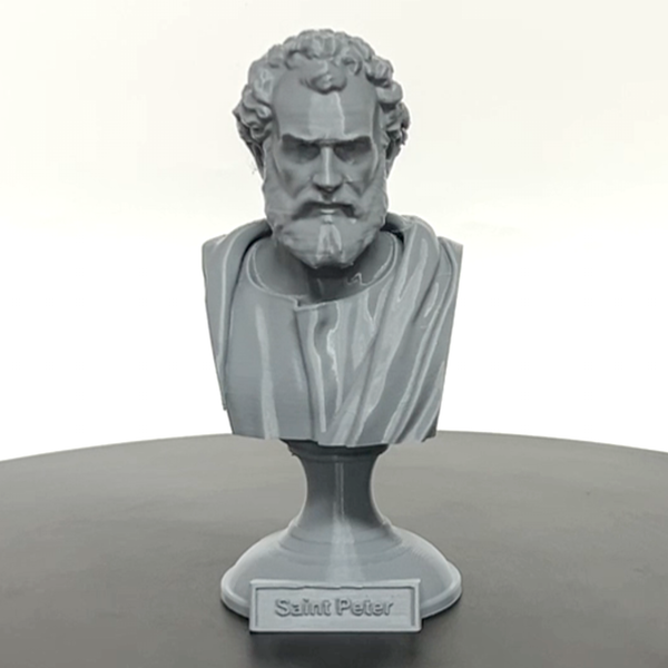 Saint Peter, Patron Saint of Fishermen and the Papacy, Sculpture Bust on Pedestal