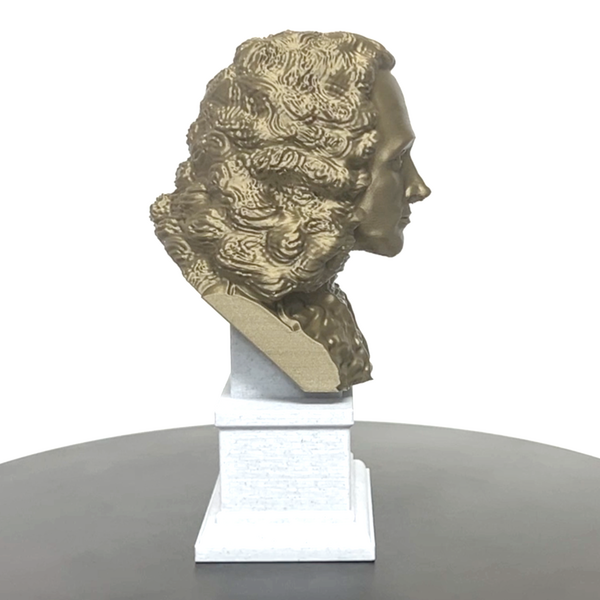 Voltaire French Enlightenment Philosopher Sculpture Bust on Box Plinth