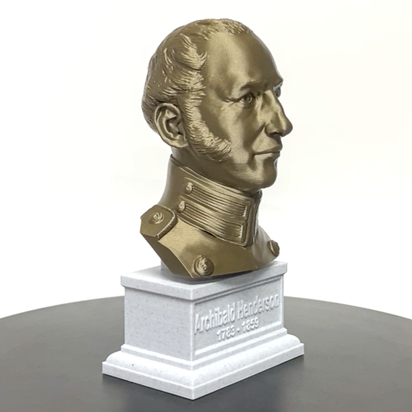 Archibald Henderson USMC "Grand old Man of the Marine Corps" Commandant Sculpture Bust on Box Plinth