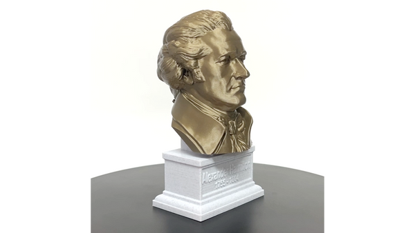 Alexander Hamilton USA Founding Father Sculpture Bust on Box Plinth
