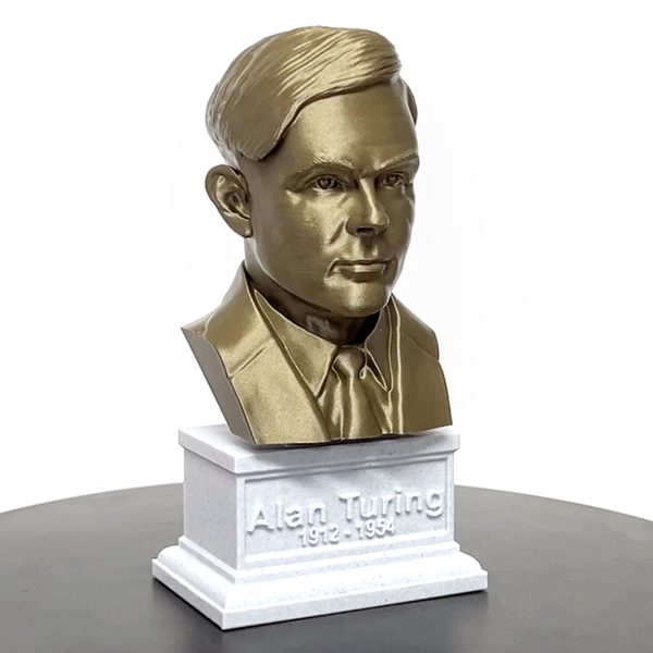 Alan Turing Famous English Mathematician and Computer Scientist Sculpture Bust on Box Plinth