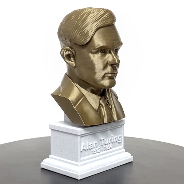 Alan Turing Famous English Mathematician and Computer Scientist Sculpture Bust on Box Plinth