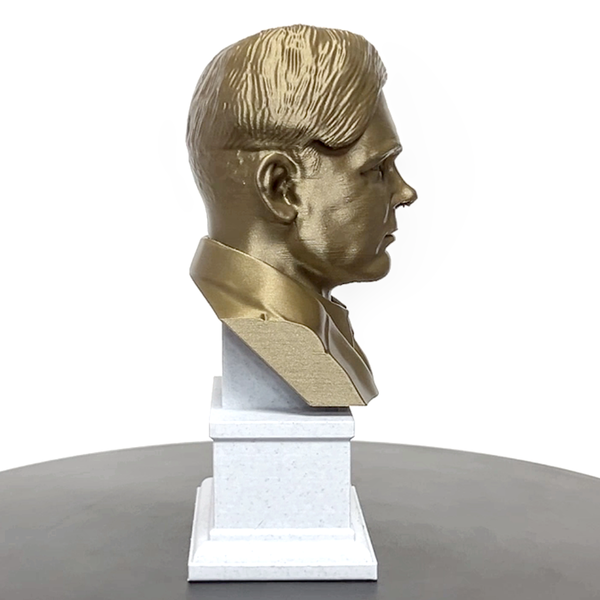 Alan Turing Famous English Mathematician and Computer Scientist Sculpture Bust on Box Plinth
