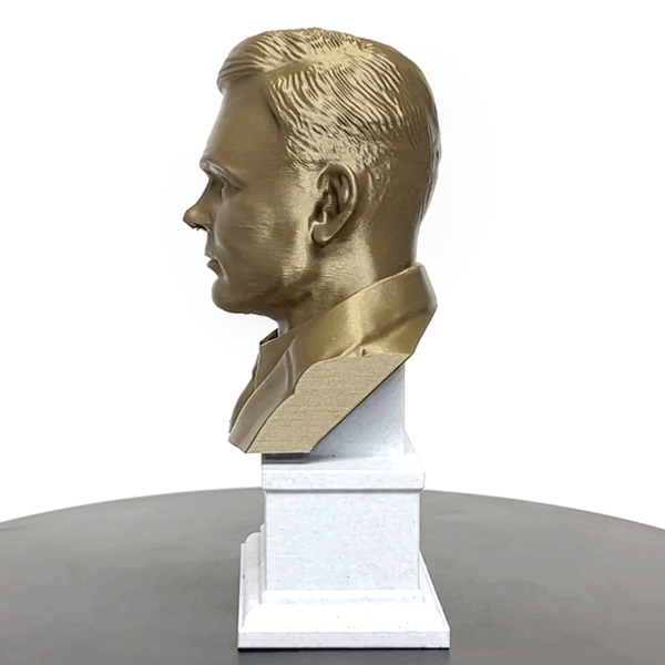 Alan Turing Famous English Mathematician and Computer Scientist Sculpture Bust on Box Plinth