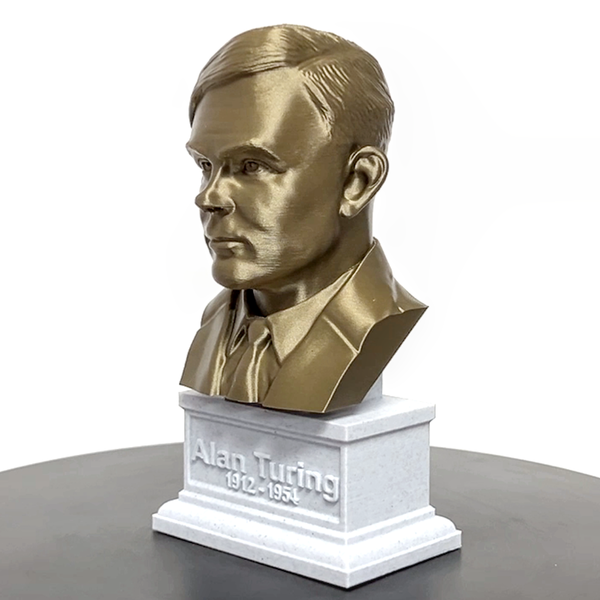 Alan Turing Famous English Mathematician and Computer Scientist Sculpture Bust on Box Plinth