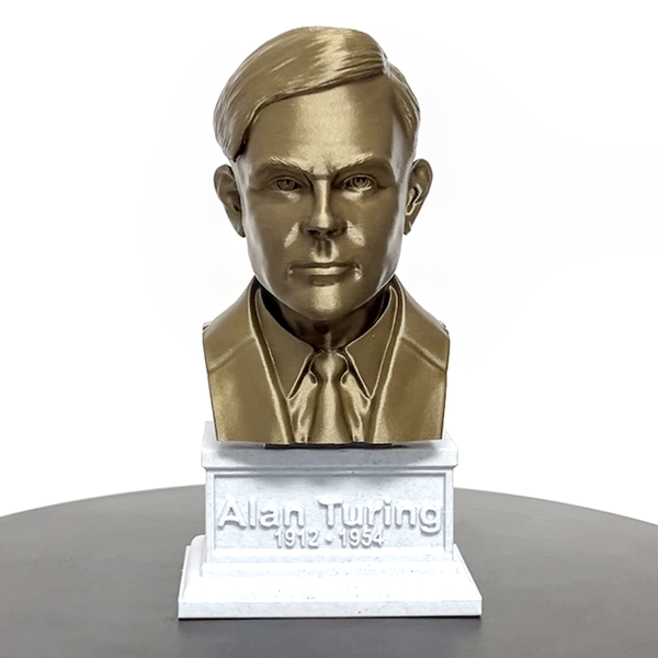 Alan Turing Famous English Mathematician and Computer Scientist Sculpture Bust on Box Plinth