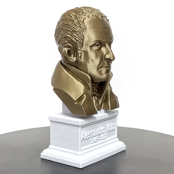 Alessandro Volta Italian Pioneer of Electricity and Power Sculpture Bust on Box Plinth