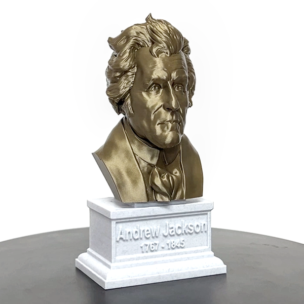 Andrew Jackson, 7th US President, Sculpture Bust on Box Plinth