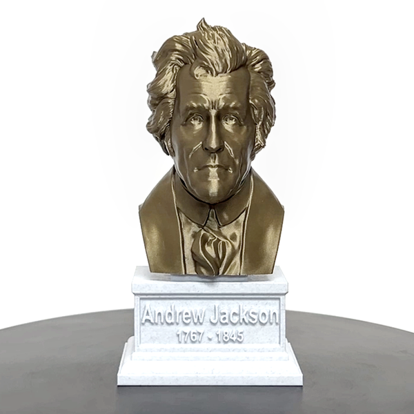 Andrew Jackson, 7th US President, Sculpture Bust on Box Plinth