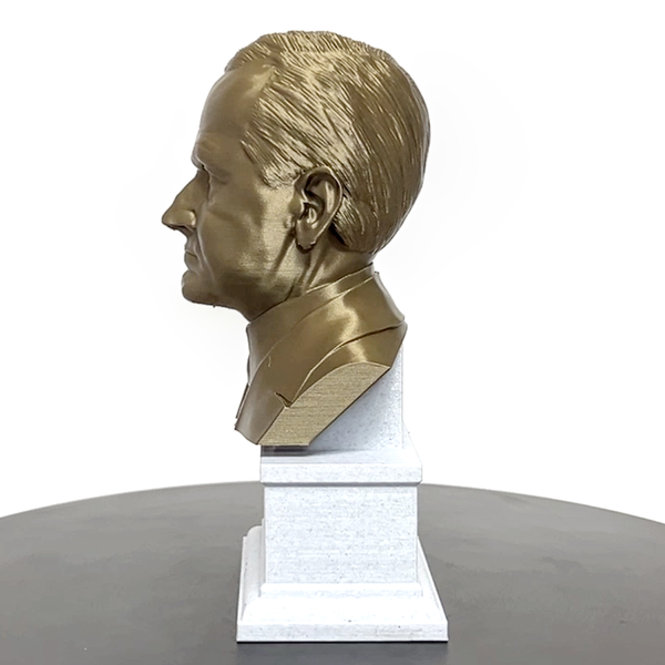 Calvin Coolidge, 30th US President, Sculpture Bust on Box Plinth