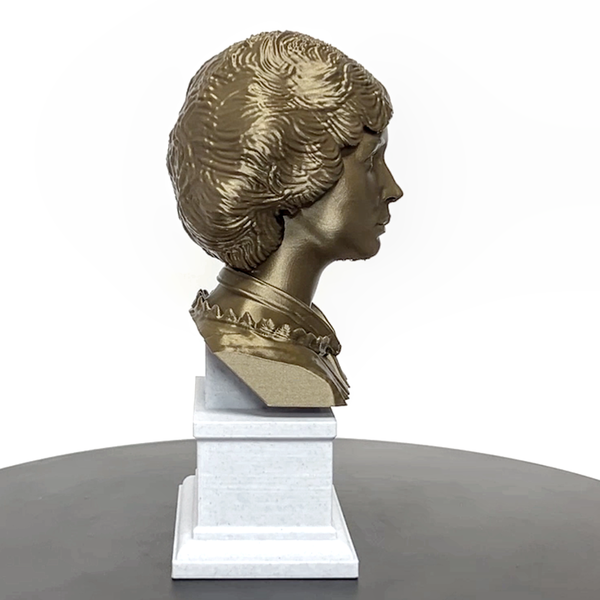 Emily Dickinson, Famous American Poet, Sculpture Bust on Box Plinth