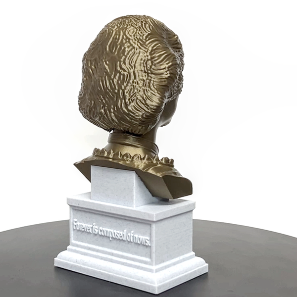 Emily Dickinson, Famous American Poet, Sculpture Bust on Box Plinth