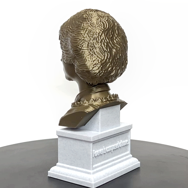 Emily Dickinson, Famous American Poet, Sculpture Bust on Box Plinth