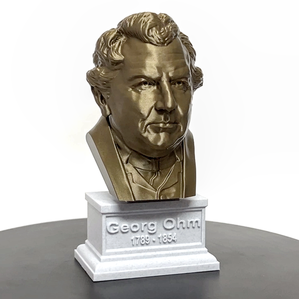 Georg Ohm Famous German Physicist and Mathematician Sculpture Bust on Box Plinth