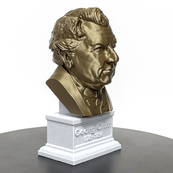 Georg Ohm Famous German Physicist and Mathematician Sculpture Bust on Box Plinth
