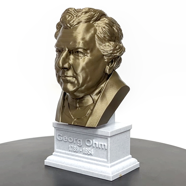 Georg Ohm Famous German Physicist and Mathematician Sculpture Bust on Box Plinth