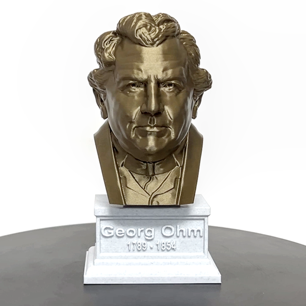 Georg Ohm Famous German Physicist and Mathematician Sculpture Bust on Box Plinth