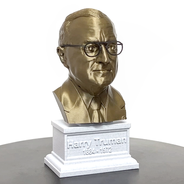 Harry Truman, 33rd US President, Sculpture Bust on Box Plinth