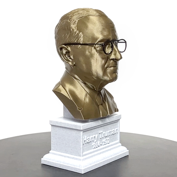 Harry Truman, 33rd US President, Sculpture Bust on Box Plinth